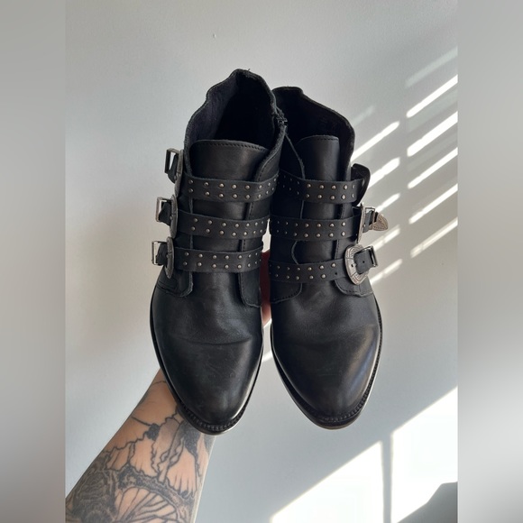 Musse and Cloud Black Buckle Ankle Boots Size 40 - Picture 5 of 14